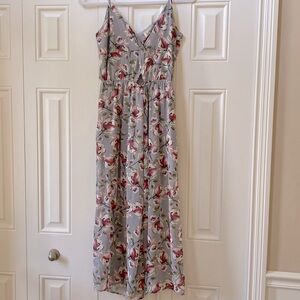 Grey Floral print cutout jumpsuit